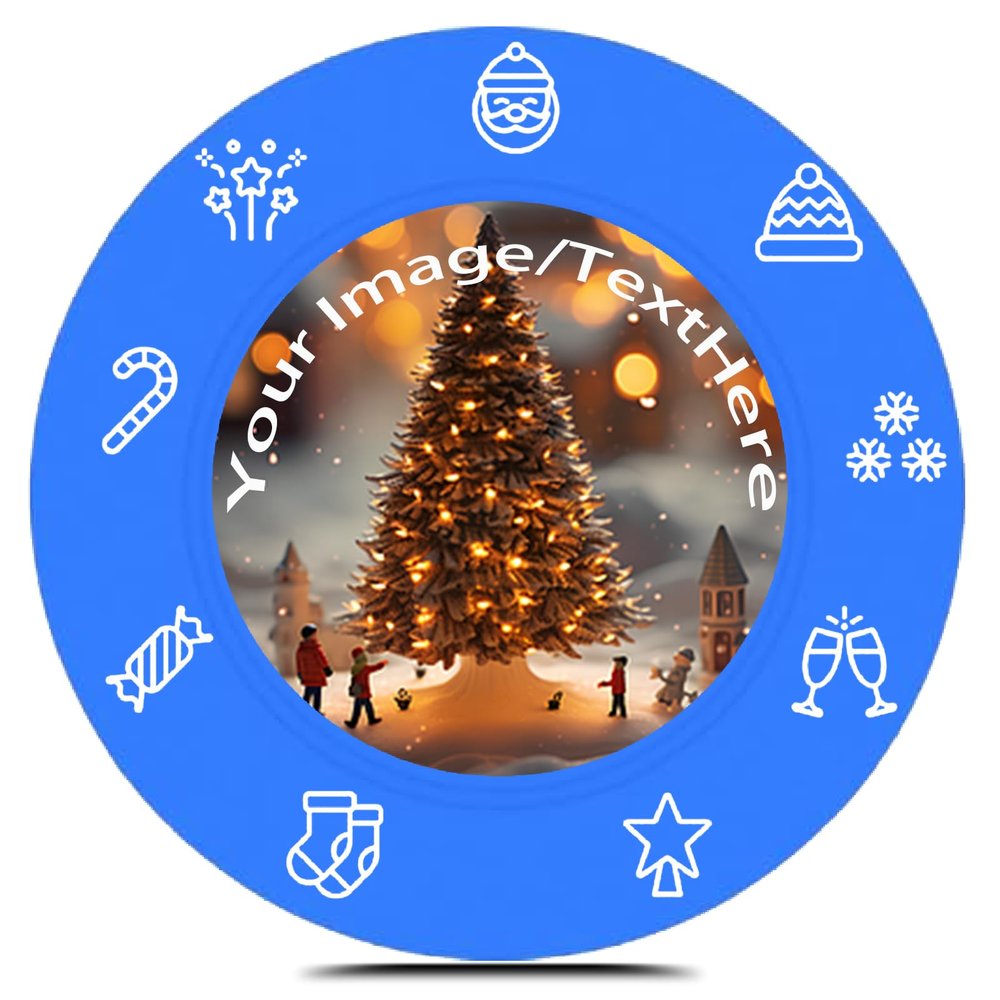 Custom Plastic Poker Chips Imprinted with Your Personalized Text and Logo Card Game Chips for Texas Hold'em Card ClubLate Night Poker Games Drink or Bar Tokens Bachelor Party (100, Blue, 37mm)