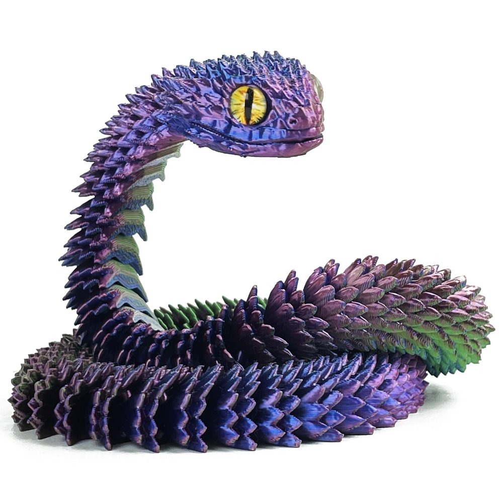 24in 3D Printed Snake Toys, Flexible 3D Printed Animal, Fidget ADHD Snake Toys, Perfect Desk Pet for Animal Collectors, Easter Basket Essentials, Easter Basket Stuffers