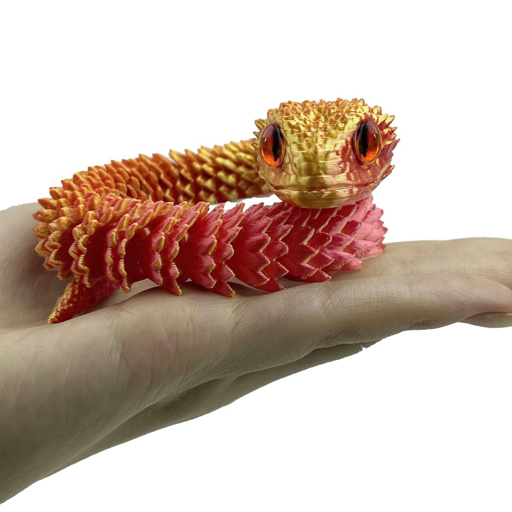 12in 3D Printed Snake Toys, Flexible 3D Printed Animal, Fidget ADHD Snake Toys, Perfect Desk Pet for Animal Collectors, Easter Basket Essentials, Easter Basket Stuffers