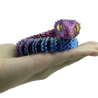 12in 3D Printed Snake Toys, Flexible 3D Printed Animal, Fidget ADHD Snake Toys, Perfect Desk Pet for Animal Collectors, Easter Basket Essentials, Easter Basket Stuffers