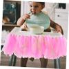 FUNOMOCYA High Chair Skirt Set Pink Tutu Shower Chair Decorations First Birthday view 2
