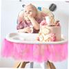 FUNOMOCYA High Chair Skirt Set Pink Tutu Shower Chair Decorations First Birthday view 4