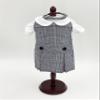 18 inch Doll Outfit-School Plaid Jumper Include Blouse and Hair Accessory/Add on Option: Sock and Shoe (Doll is not Included) (Dropped Waist Jumper,Sock,Matte Black Shoe, Plaid 747) view 2