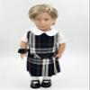 18 inch Doll Outfit-School Plaid Jumper Include Blouse and Hair Accessory/Add on Option: Sock and Shoe (Doll is not Included) (Dropped Waist Jumper Only, Plaid 89) view 2