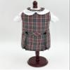 18 inch Doll Outfit-School Plaid Jumper Include Blouse and Hair Accessory/Add on Option: Sock and Shoe (Doll is not Included) (Dropped Waist Jumper,Sock,ShinyBlack Shoe, Plaid 43) view 2