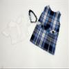 18 inch Doll Outfit-School Plaid Jumper Include Blouse and Hair Accessory/Add on Option: Sock and Shoe (Doll is not Included) (Dropped Waist Jumper,Sock,Matte Black Shoe, Plaid 76) view 2