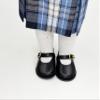 18 inch Doll Outfit-School Plaid Jumper Include Blouse and Hair Accessory/Add on Option: Sock and Shoe (Doll is not Included) (Dropped Waist Jumper,Sock,Matte Black Shoe, Plaid 76) view 4