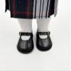 18 inch Doll Outfit-School Plaid Jumper Include Blouse and Hair Accessory/Add on Option: Sock and Shoe (Doll is not Included) (Dropped Waist Jumper,Sock,Matte Black Shoe, Plaid 49 50) view 3