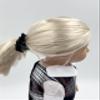 18 inch Doll Outfit-School Plaid Jumper Include Blouse and Hair Accessory/Add on Option: Sock and Shoe (Doll is not Included) (Dropped Waist Jumper,Sock,Matte Black Shoe, Plaid 49 50) view 4