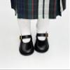 18 inch Doll Outfit-School Plaid Jumper Include Blouse and Hair Accessory/Add on Option: Sock and Shoe (Doll is not Included) (Dropped Waist Jumper,Sock,Matte Black Shoe, Plaid 89) view 4
