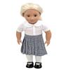18 inch Doll Outfit-School Plaid Jumper Include Blouse and Hair Accessory/Add on Option: Sock and Shoe (Doll is not Included) (Pleated Skirt,Sock,ShinyBlack Shoe, Plaid 747) view 1