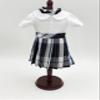 18 inch Doll Outfit-School Plaid Jumper Include Blouse and Hair Accessory/Add on Option: Sock and Shoe (Doll is not Included) (Pleated Skirt,Sock,ShinyBlack Shoe, Plaid 578) view 2