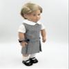 18 inch Doll Outfit-School Plaid Jumper Include Blouse and Hair Accessory/Add on Option: Sock and Shoe (Doll is not Included) (Dropped Waist Jumper,Sock,Matte Black Shoe, Plaid 39) view 4
