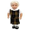 18 inch Doll Outfit-School Plaid Jumper Include Blouse and Hair Accessory/Add on Option: Sock and Shoe (Doll is not Included) (Dropped Waist Jumper,Sock,Matte Black Shoe, Plaid 2V) view 1