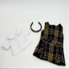 18 inch Doll Outfit-School Plaid Jumper Include Blouse and Hair Accessory/Add on Option: Sock and Shoe (Doll is not Included) (Dropped Waist Jumper,Sock,Matte Black Shoe, Plaid 2V) view 2