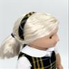 18 inch Doll Outfit-School Plaid Jumper Include Blouse and Hair Accessory/Add on Option: Sock and Shoe (Doll is not Included) (Dropped Waist Jumper,Sock,Matte Black Shoe, Plaid 2V) view 4