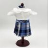 18 inch Doll Outfit-School Plaid Jumper Include Blouse and Hair Accessory/Add on Option: Sock and Shoe (Doll is not Included) (Pleated Skirt,Sock,ShinyBlack Shoe, Plaid 76) view 2