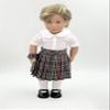 18 inch Doll Outfit-School Plaid Jumper Include Blouse and Hair Accessory/Add on Option: Sock and Shoe (Doll is not Included) (Pleated Skirt Only, Plaid 43) view 2