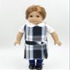 18 inch Doll Outfit-School Plaid Jumper Include Blouse and Hair Accessory/Add on Option: Sock and Shoe (Doll is not Included) (Dropped Waist Jumper Only, Plaid 578) view 2