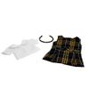 18 inch Doll Outfit-School Plaid Jumper Include Blouse and Hair Accessory/Add on Option: Sock and Shoe (Doll is not Included) (Dropped Waist Jumper,Sock,ShinyBlack Shoe, Plaid 2V) view 2