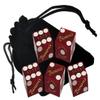 Authentic Casino Dice w/Pouch + Genuine Leather Cup Wide Opening (Red Felt Lining, Las Vegas Binion's Red Frosted) view 2