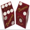 Authentic Casino Dice w/Pouch + Genuine Leather Cup Wide Opening (Red Felt Lining, Las Vegas Binion's Red Frosted) view 4