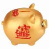 Charming Gold Piggy Bank - Adorable Silicone Money Saving Box for Kids, Unbreakable and Sparkling Design view 2