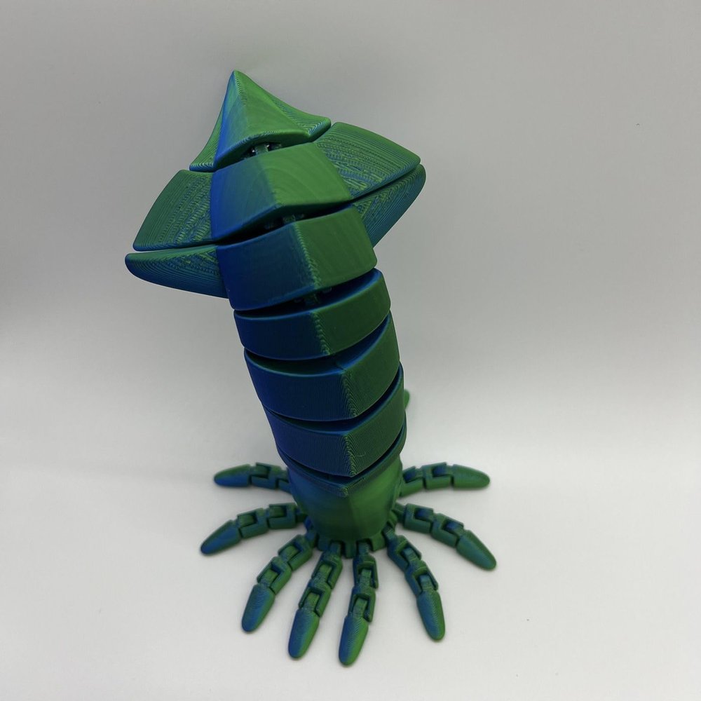 3D Printed Squid Toys Joints Movable Ornament Indoor Toys Decorative Gifts Desktop Ornaments Gifts for Friends (Blue Green)