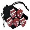 Authentic Casino Dice w/Pouch + Genuine Leather Cup Wide Opening (Red Felt Lining, Reno Peppermill Dark Red Polished) view 2