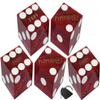 Authentic Casino Dice w/Pouch + Genuine Leather Cup Wide Opening (Red Felt Lining, Reno Peppermill Dark Red Polished) view 3