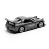 1:64 Scale Diecast Model Car Compatible with Mazda RX7 RE Amemiya Gun Metal with Carbon Top Limited Edition by Pop Race PR640255 view 4