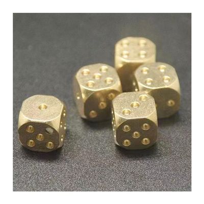 2Pcs Metal Dice 11 Mm 13 15 20 Mm Brass Gold Color 6 Sided Dice Hand Polished Brass Dice For Game(11mm)