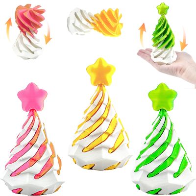 3 Pack Spiral Cone Fidget Toy, Pyramid Passthrough Sculpture, Mini Cones Pass Through Pyramid Fidget Toy for Stress and Anxiety Relaxing