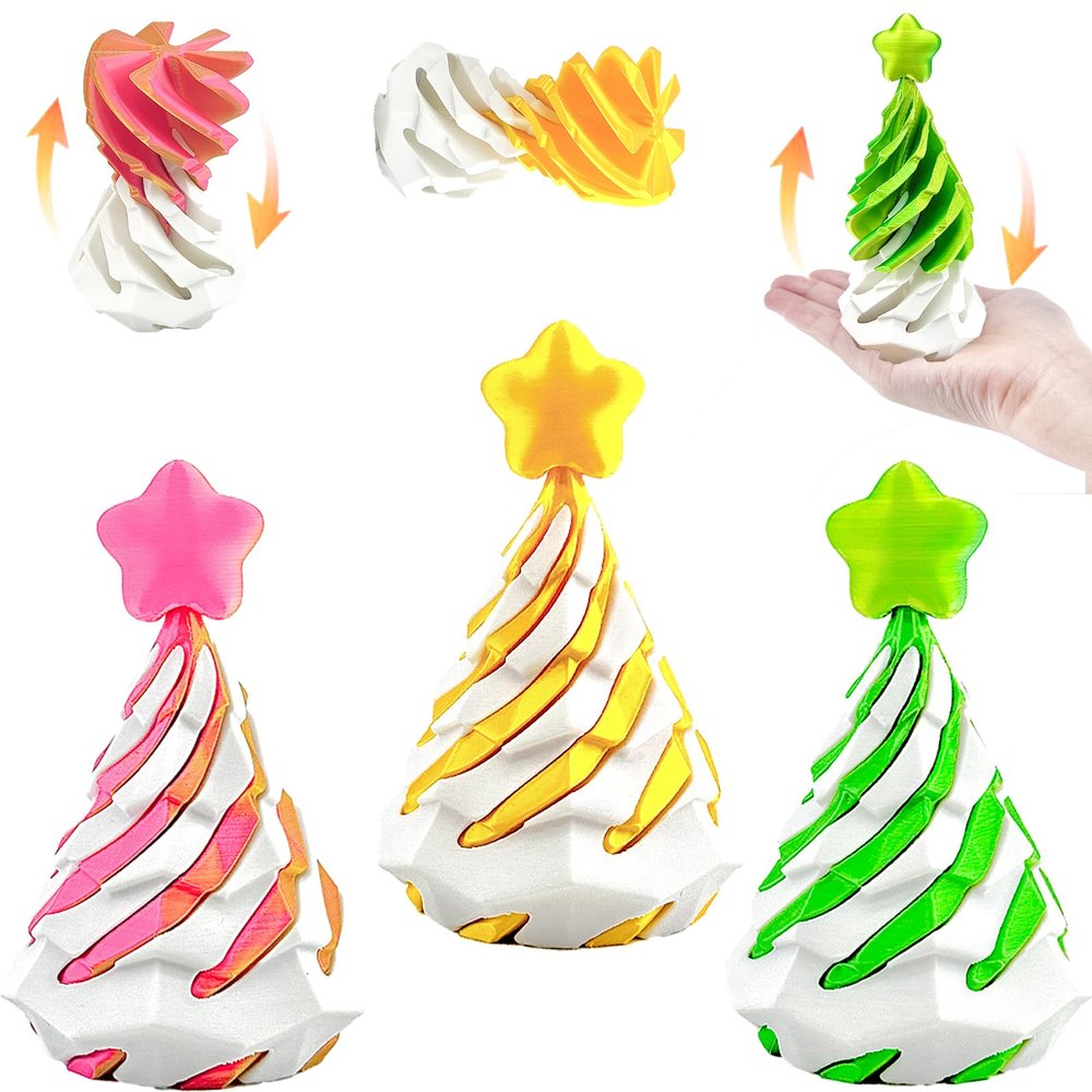 3 Pack Spiral Cone Fidget Toy, Pyramid Passthrough Sculpture, Mini Cones Pass Through Pyramid Fidget Toy for Stress and Anxiety Relaxing