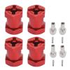 4Pcs RC Wheel Hex Spacers 12mm Remote Control Car Universal Hub Extensions 17mm Length (Red) view 1
