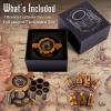 Aloftopz Metal Bullet Dice Set of 7 with Spinning Revolver Cylinder Container Perfect Role Playing Dice Set, Cyberpunk Style DND Dice Set for DND & Other Tabletop Games view 2