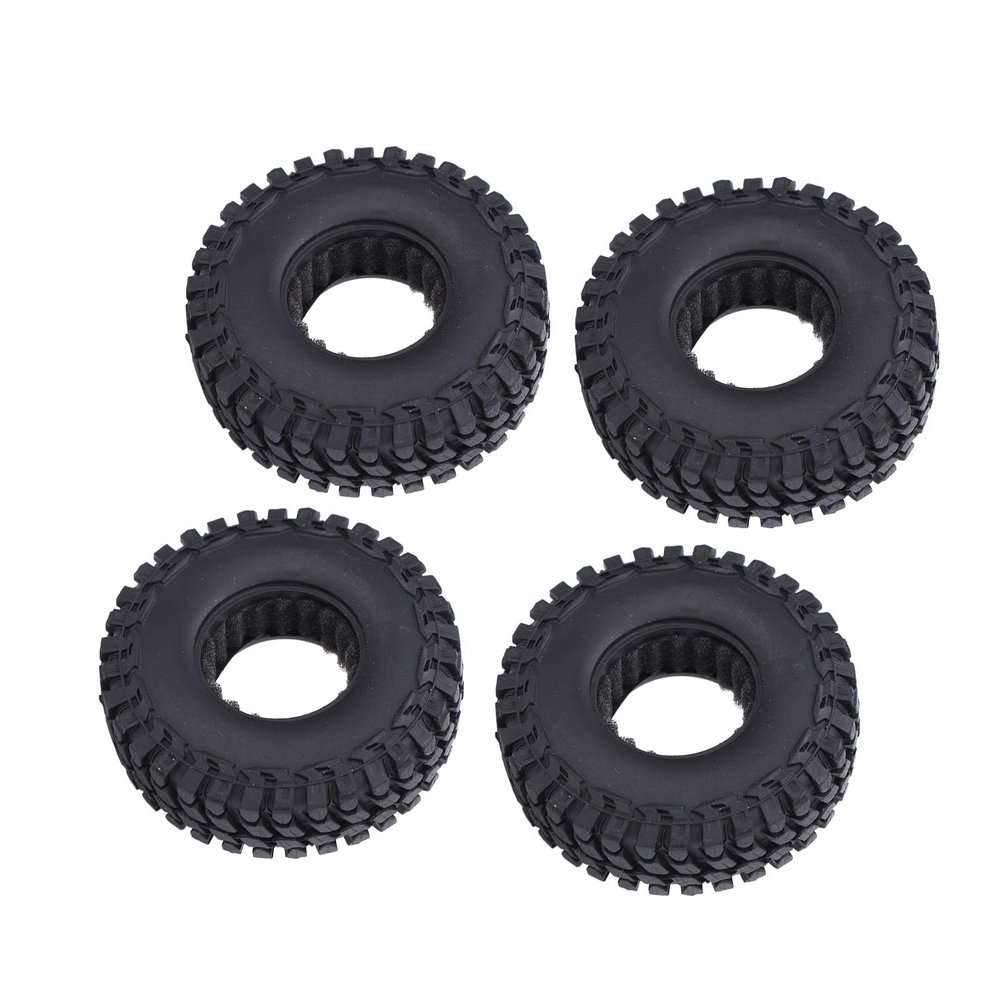 1.0in Soft Rubber RC Tires, Excellent Grip, for 1/24 1/18 RC Crawler Car, Compatible with Axial SCX24, FMS FCX24 RC Car Accessories