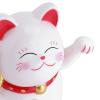 Solar Luck Cat, Cute Waving Fortune Cat for Home, Office Car Decor, Solar Powered Lucky Cat Waving Arm Set for New Business Starters (White) view 3