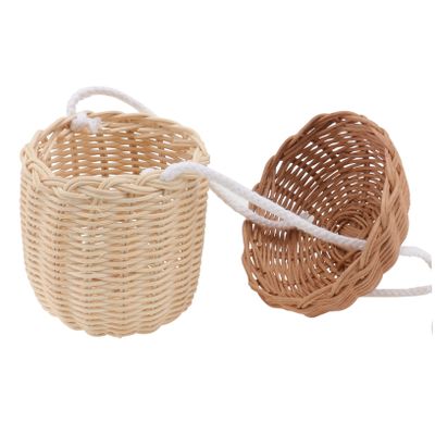 TINEASUR Rattan Acorn Bag Kids Mini Wicker Handbag Crossbody Purse for Photography Props