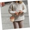 TINEASUR Rattan Acorn Bag Kids Mini Wicker Handbag Crossbody Purse for Photography Props view 2