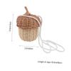 TINEASUR Rattan Acorn Bag Kids Mini Wicker Handbag Crossbody Purse for Photography Props view 3