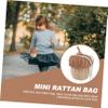 TINEASUR Rattan Acorn Bag Kids Mini Wicker Handbag Crossbody Purse for Photography Props view 4