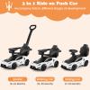 INFANS 3 in 1 Push Car for Toddlers, Licensed Maserati Baby Stroller Sliding Walking Car with Push Handle, Horn, Music, Underneath Storage, Foot-to-Floor Ride on Toys for Boys Girls (White) view 2