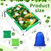 Gemscream St. Patrick Bean Bag Toss Games with 6 Bean Bags Shamrock Portable PVC Framed Cornhole Game Set for St. Patrick Outdoor Game Party view 2