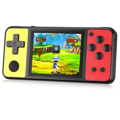 KAVOYI 32 Bit Handheld Games for Kids Built-in 139 Video Games,3.0" IPS Screen Rechargeable Portable Arcade Gaming Player,Electronic Toys for Boys Girls Birthday Xmas Gift Yellow-Red