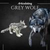 Articulating 3D Printed Wolf Collectible Display Piece, Stress Relief, Personalized Gift - Articulating Posable Wolf (Large, Grey) view 3