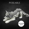 Articulating 3D Printed Wolf Collectible Display Piece, Stress Relief, Personalized Gift - Articulating Posable Wolf (Large, Grey) view 4