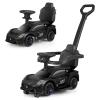 OLAKIDS Push Car for Toddlers, Licensed Maserati 3 in 1 Baby Ride on Sliding with Parent Control Handle, Universal Wheels Safe Guardrails Under Seat Storage, Kids Walking Toy with Music Horn (Black) view 1
