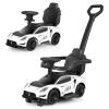 OLAKIDS Push Car for Toddlers, Licensed Maserati 3 in 1 Baby Ride on Sliding with Parent Control Handle, Universal Wheels Safe Guardrails Under Seat Storage, Kids Walking Toy with Music Horn (White) view 1