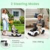 OLAKIDS Push Car for Toddlers, Licensed Maserati 3 in 1 Baby Ride on Sliding with Parent Control Handle, Universal Wheels Safe Guardrails Under Seat Storage, Kids Walking Toy with Music Horn (White) view 4
